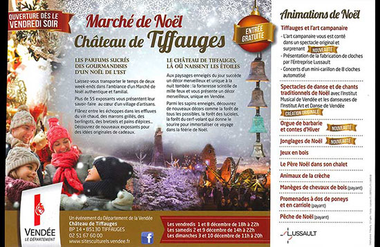 A Tiffauges, Laumaillé-Lussault animera le marché de Noël.

 
