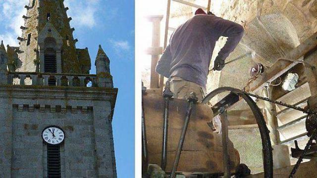 Alain Macé: Le cadran de l'église a retrouvé son clocher