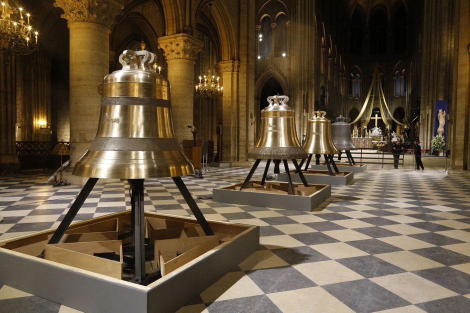 Ici en 2013, l'arrivée des nouvelles cloches lors de la célébration du 850eme anniversaire de la cathédrale Notre-dame de Paris. 
 - Photo:Paris Match